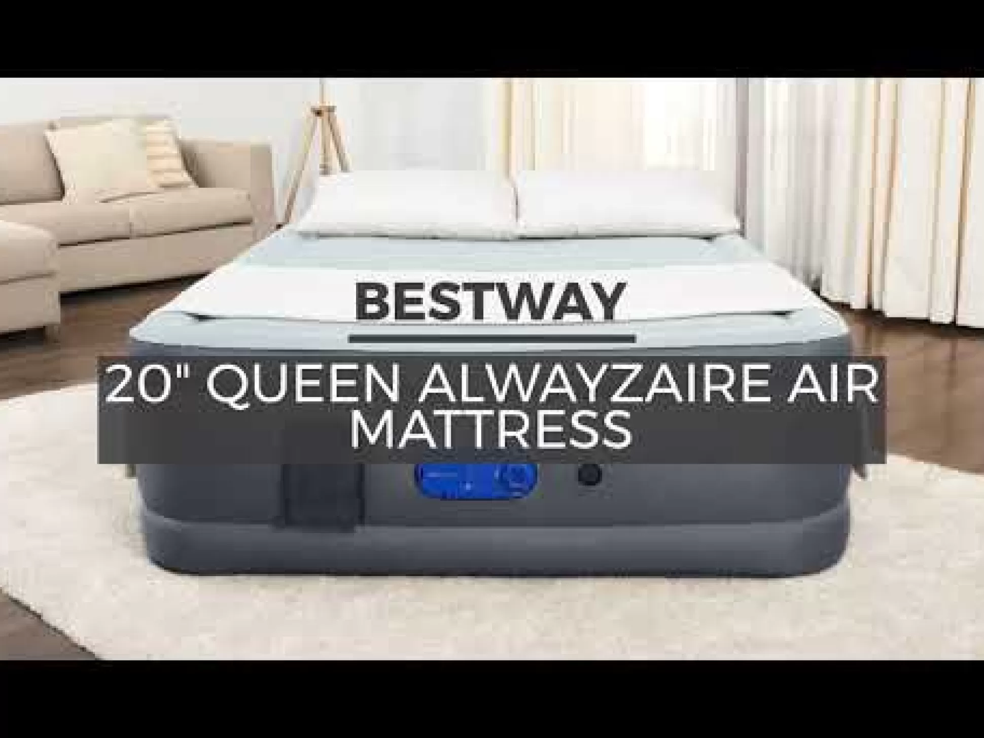 Bestway Alwayzaire Tough Guard Air Mattress Queen 20 With Built-In Dual Pump And Antimicrobial Coating Outlet