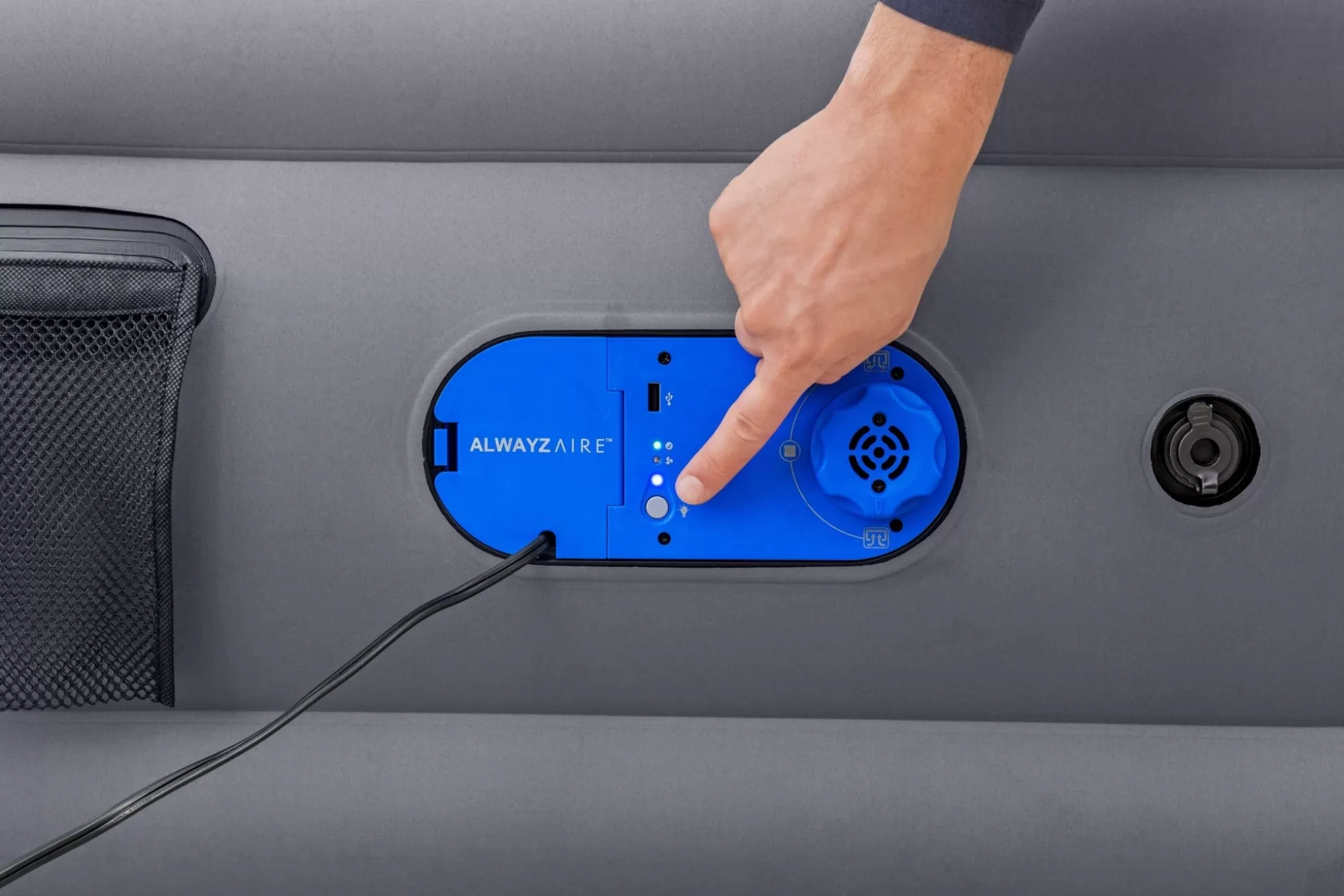 Bestway Alwayzaire Tough Guard Air Mattress Queen 20 With Built-In Dual Pump And Antimicrobial Coating Outlet