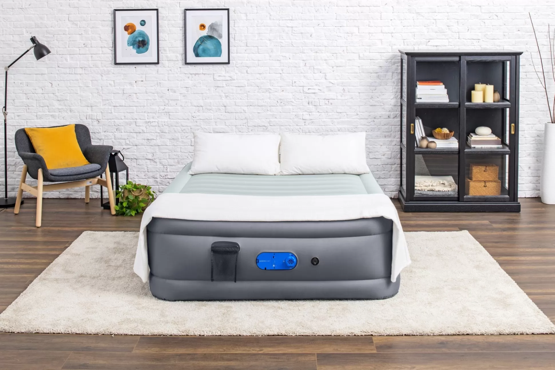 Bestway Alwayzaire Tough Guard Air Mattress Queen 20 With Built-In Dual Pump And Antimicrobial Coating Outlet