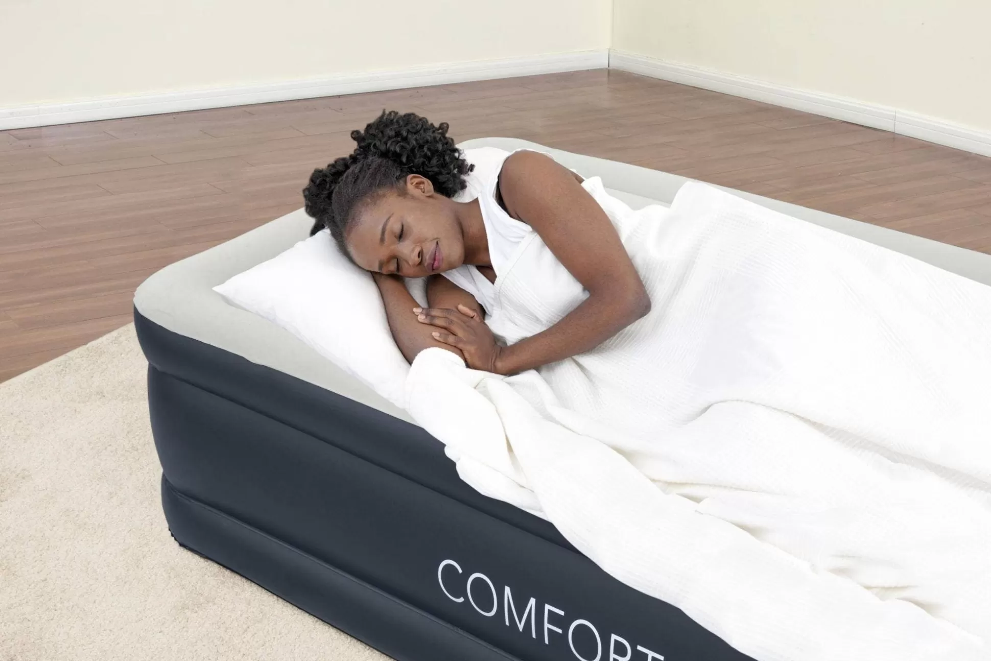 Bestway Essential Comfort Air Mattress Twin 18" With Built-In Ac Pump And Antimicrobial Coating Flash Sale