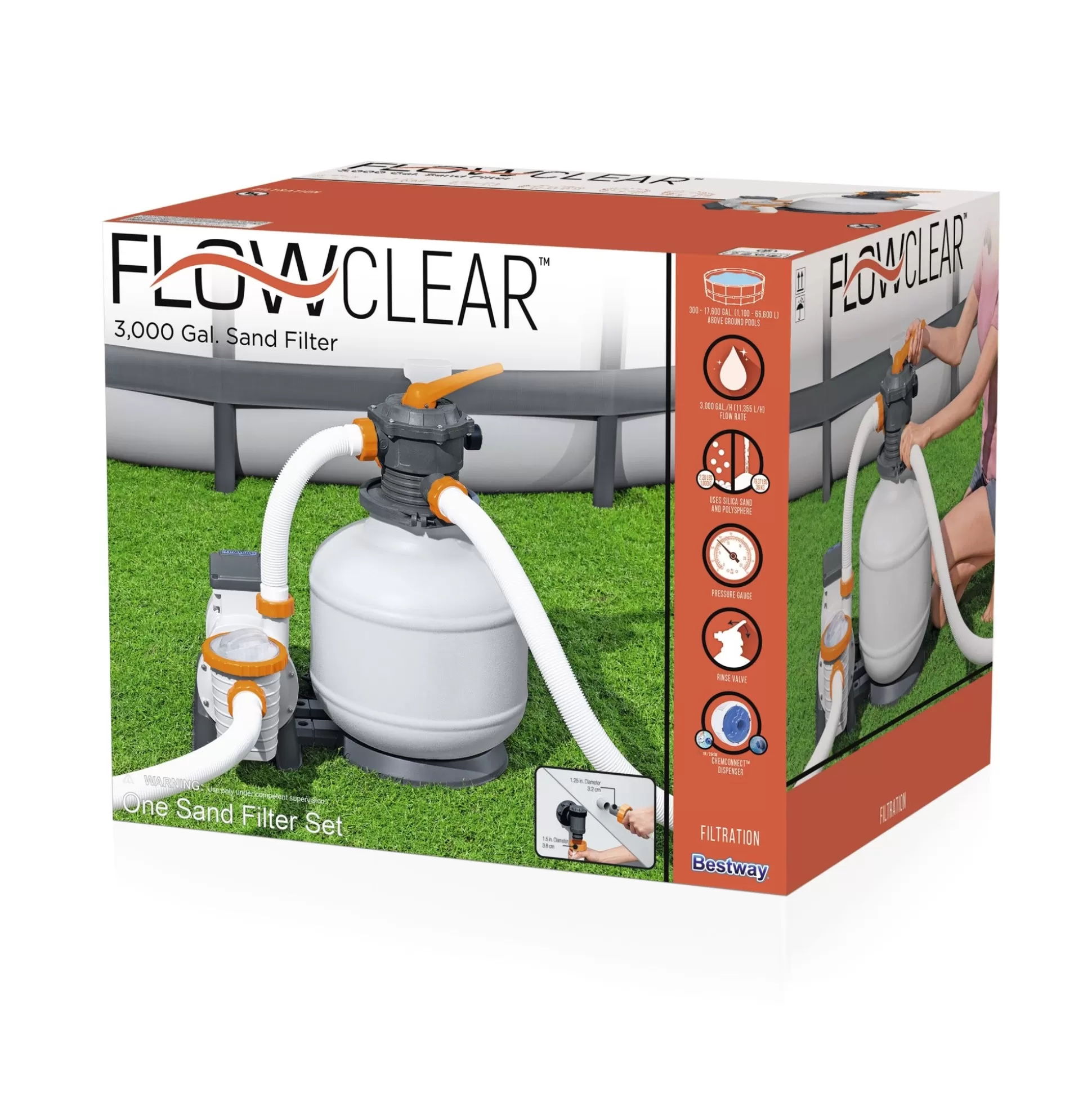 Bestway Flowclear 3000 Gallon Sand Filter Above Ground Pool Pump Discount