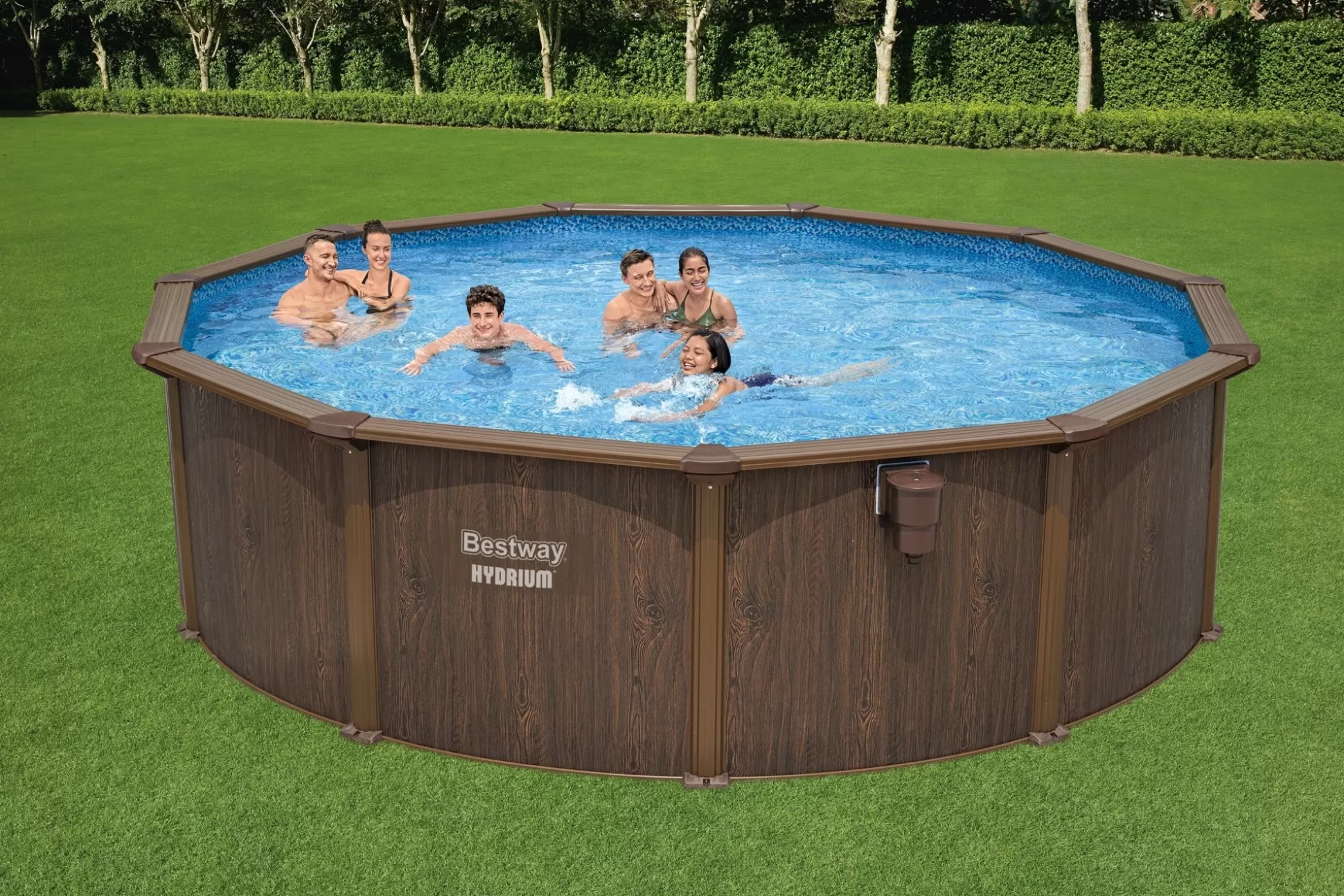 Bestway Hydrium Steel Wall Above Ground Pool Set Round 16' X 52 Hot
