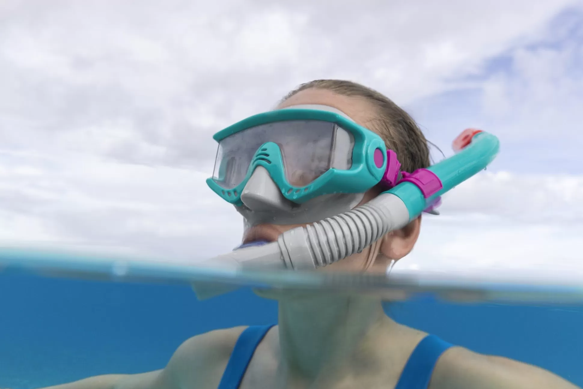 Bestway Spark Wave Teal Unisex Adult Snorkel Set With Fins, Ages 14+ Fashion