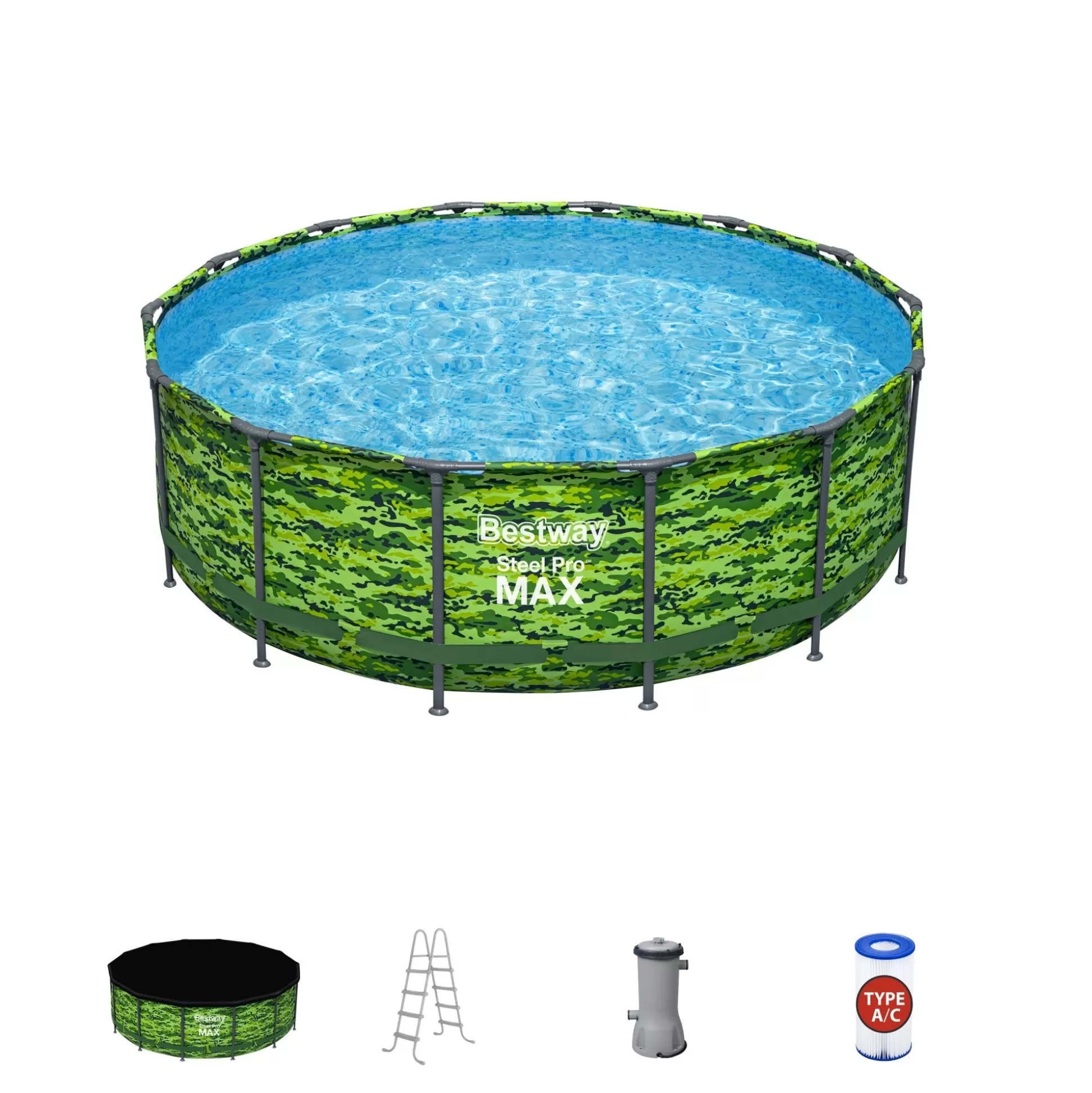 Bestway Steel Pro Max 14' X 48 Above Ground Pool Set Round Fashion