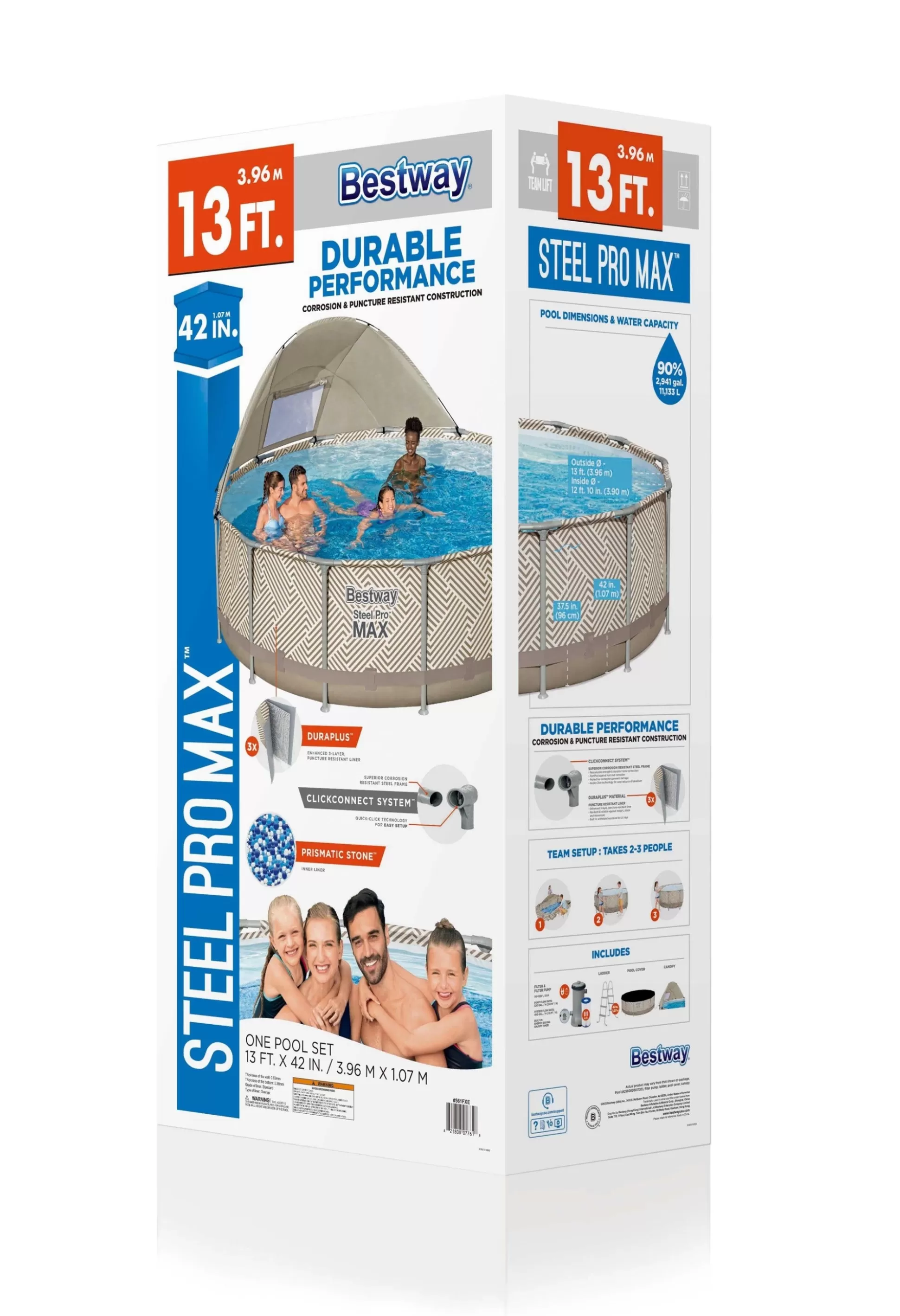 Bestway Steel Pro Max 13' X 42 Round Above Ground Pool Set With Canopy Flash Sale