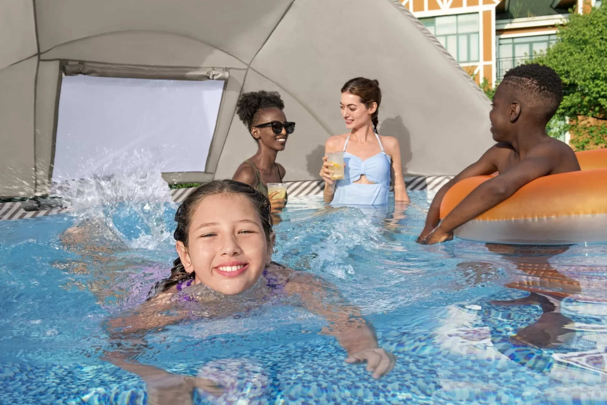 Bestway Steel Pro Max 13' X 42 Round Above Ground Pool Set With Canopy Flash Sale