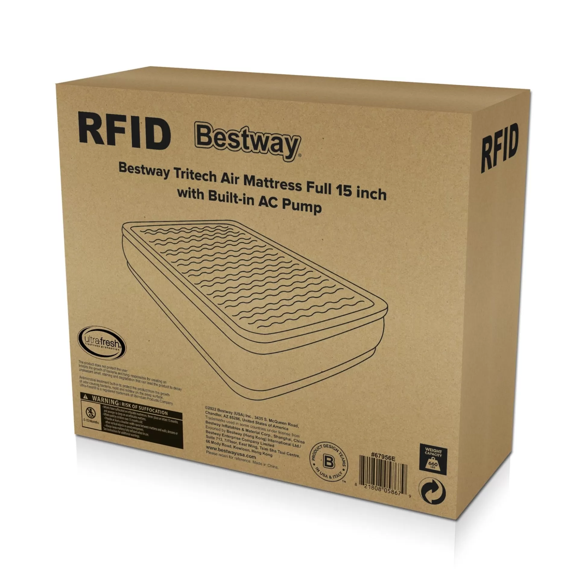Bestway Tritech Air Mattress Full 15 With Built-In Ac Pump Included And Antimicrobial Coating Cheap