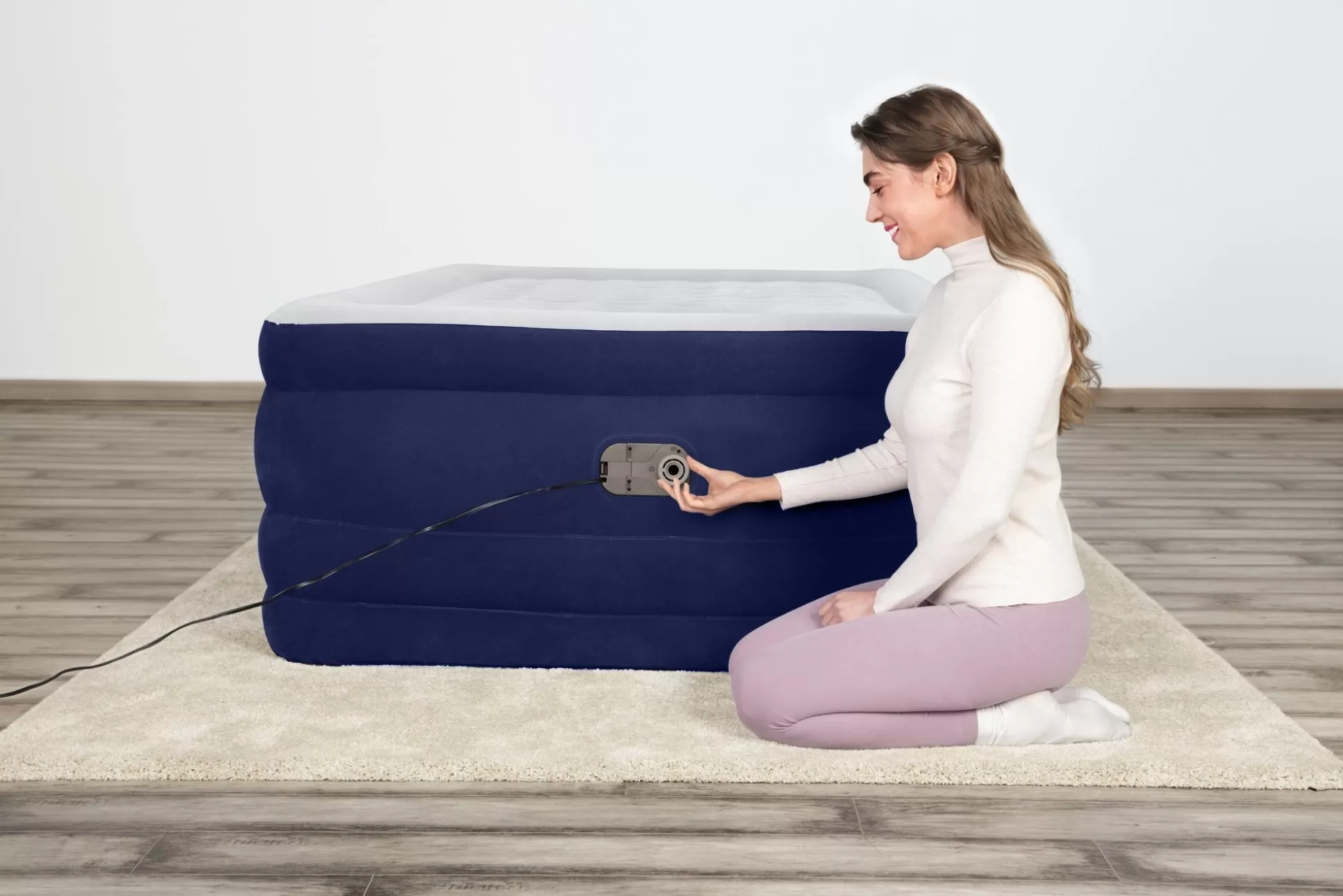 Bestway Tritech Air Mattress Full 24 With Built-In Ac Pump Included And Antimicrobial Coating Cheap