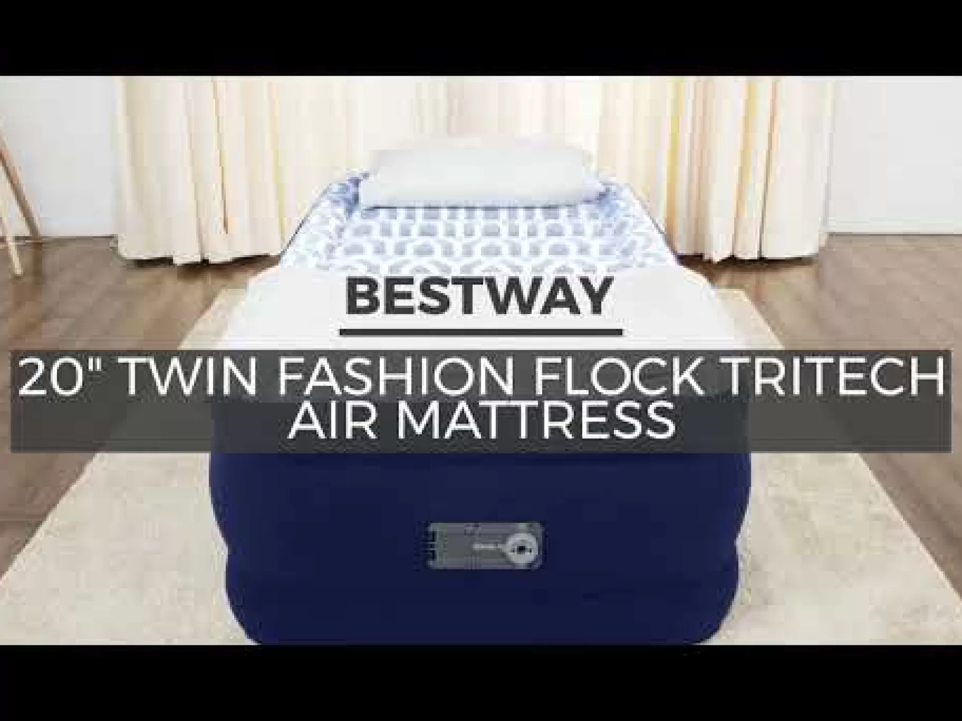 Bestway Tritech Fashion Flock Air Mattress Twin 20" With Built-In Ac Pump And Antimicrobial Coating Shop