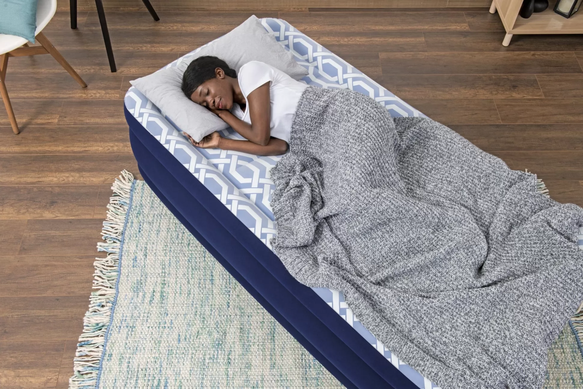 Bestway Tritech Fashion Flock Air Mattress Twin 20" With Built-In Ac Pump And Antimicrobial Coating Shop