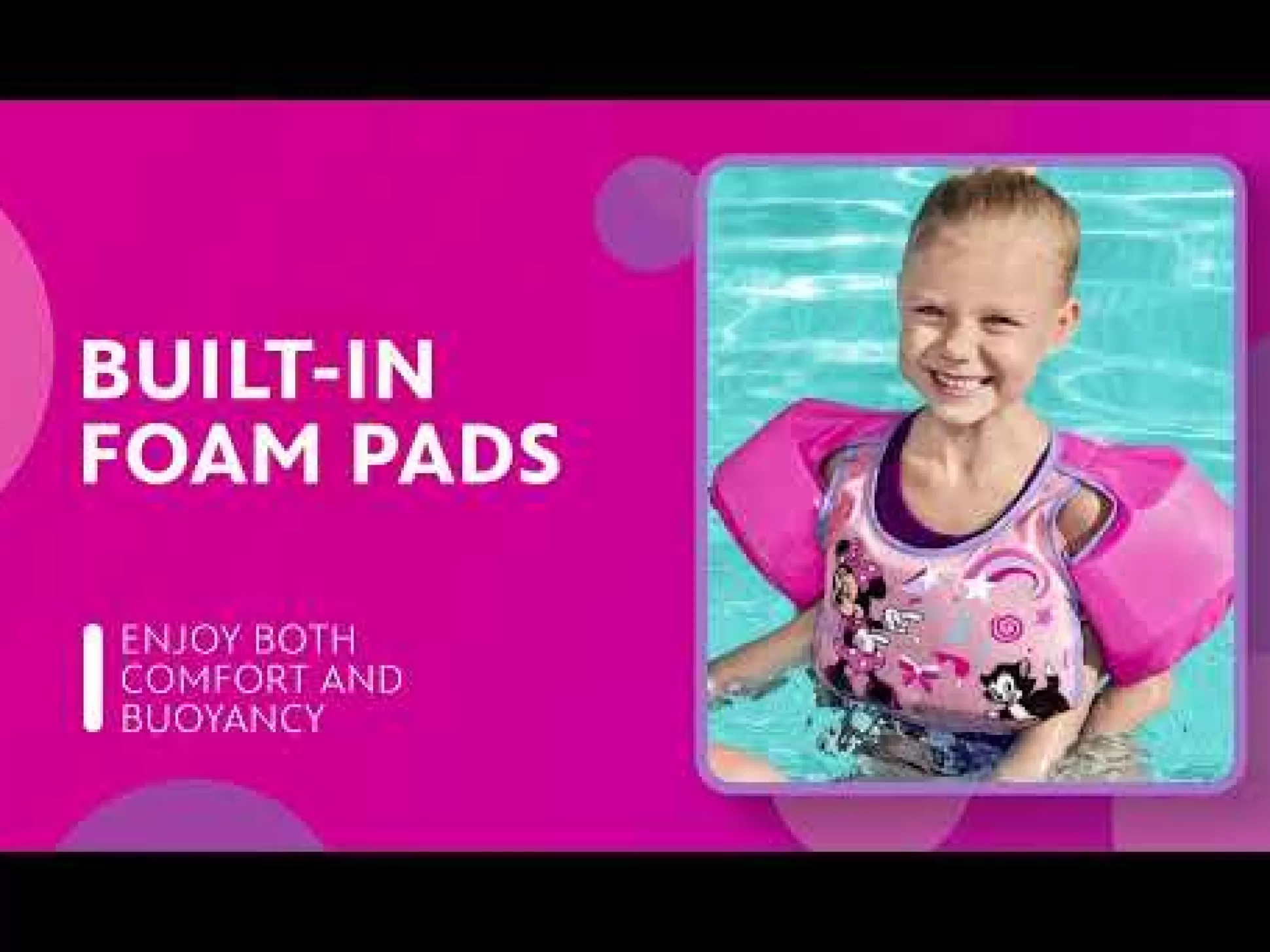 Bestway Disney Junior Minnie Mouse Pink Swim Training Vest With Armbands Best