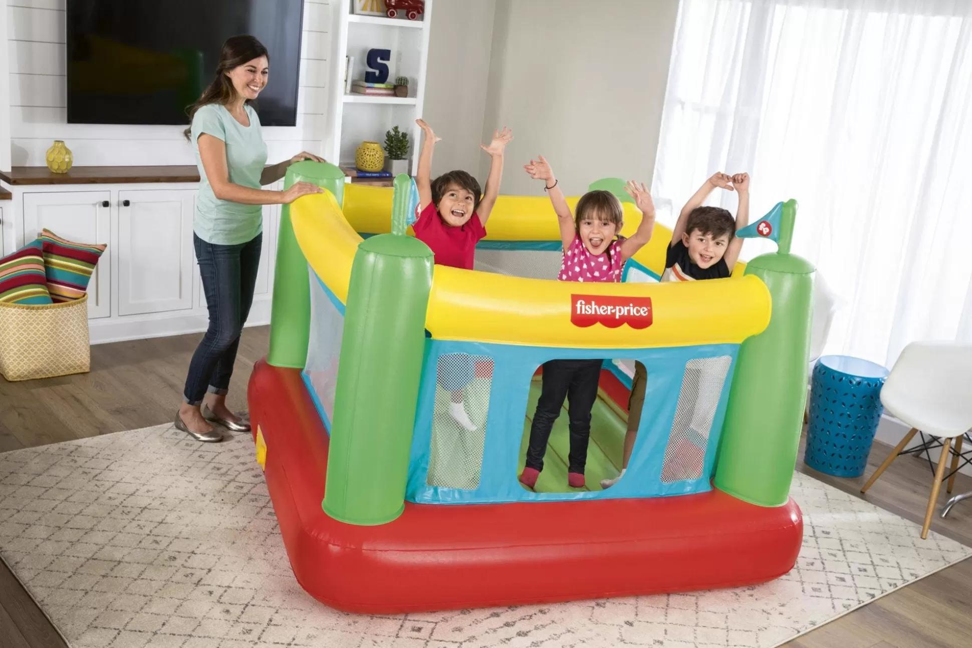 Bestway Fisher Price 69'' X 68'' X 53'' Bouncesational Indoor Bouncer With Built-In Pump Online
