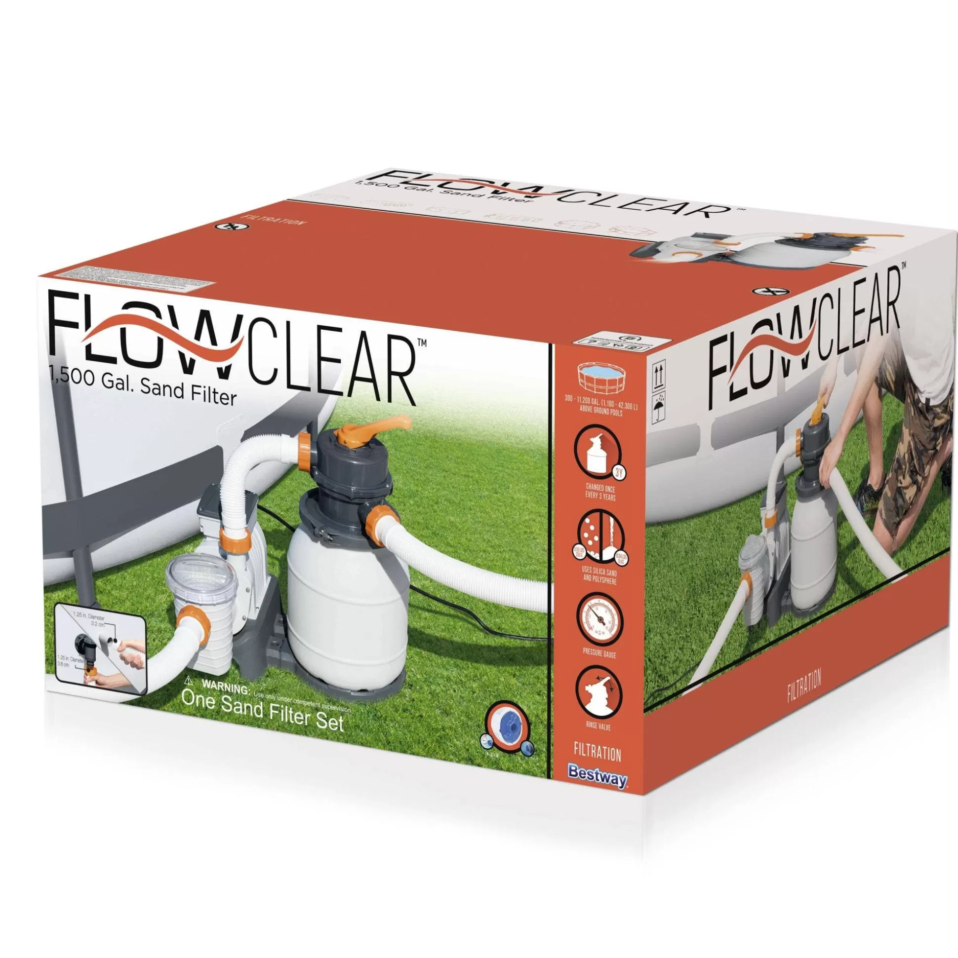 Bestway Flowclear 1500 Gal. Sand Filter Pump New