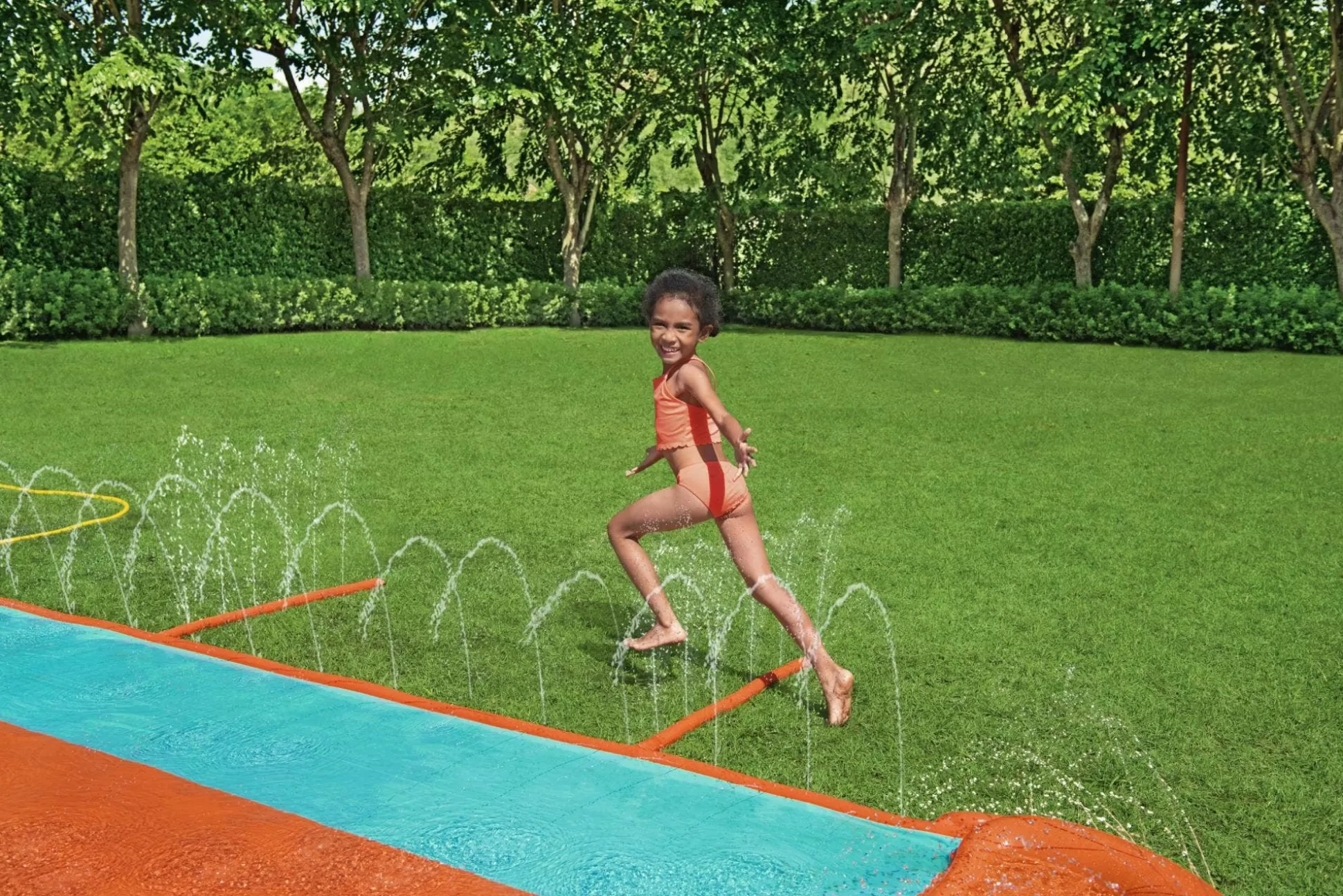 Bestway H2Ogo! 16' Triple Water Slide With Sponge Soakers Toys And Three Riders Outlet