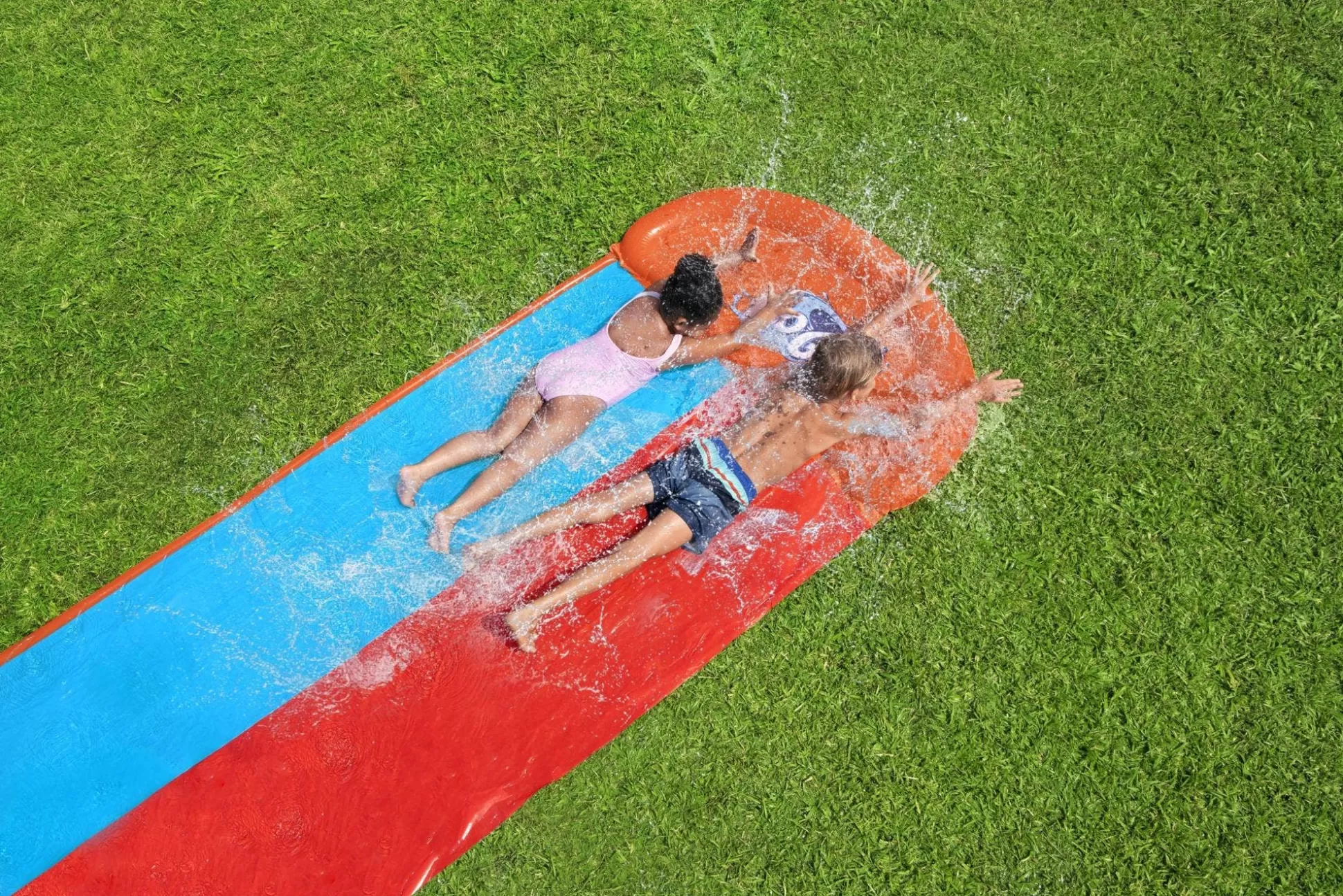 Bestway H2Ogo! Child Double Lane Water Slide With Tsunami Splash Ramp 16' Flash Sale