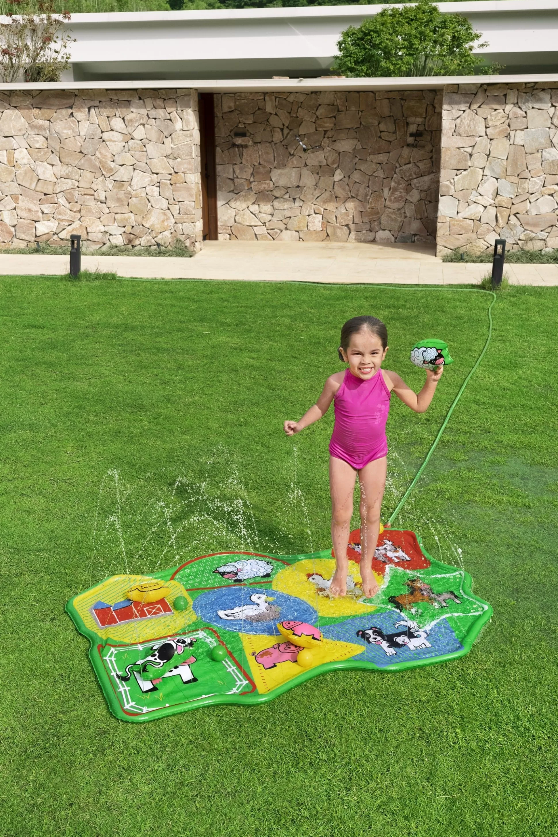 Bestway H2Ogo! Lil' Barnyard Babies Toddler Multicolor Sprinkler Splash Pad 65 In. X 44 In. Cheap