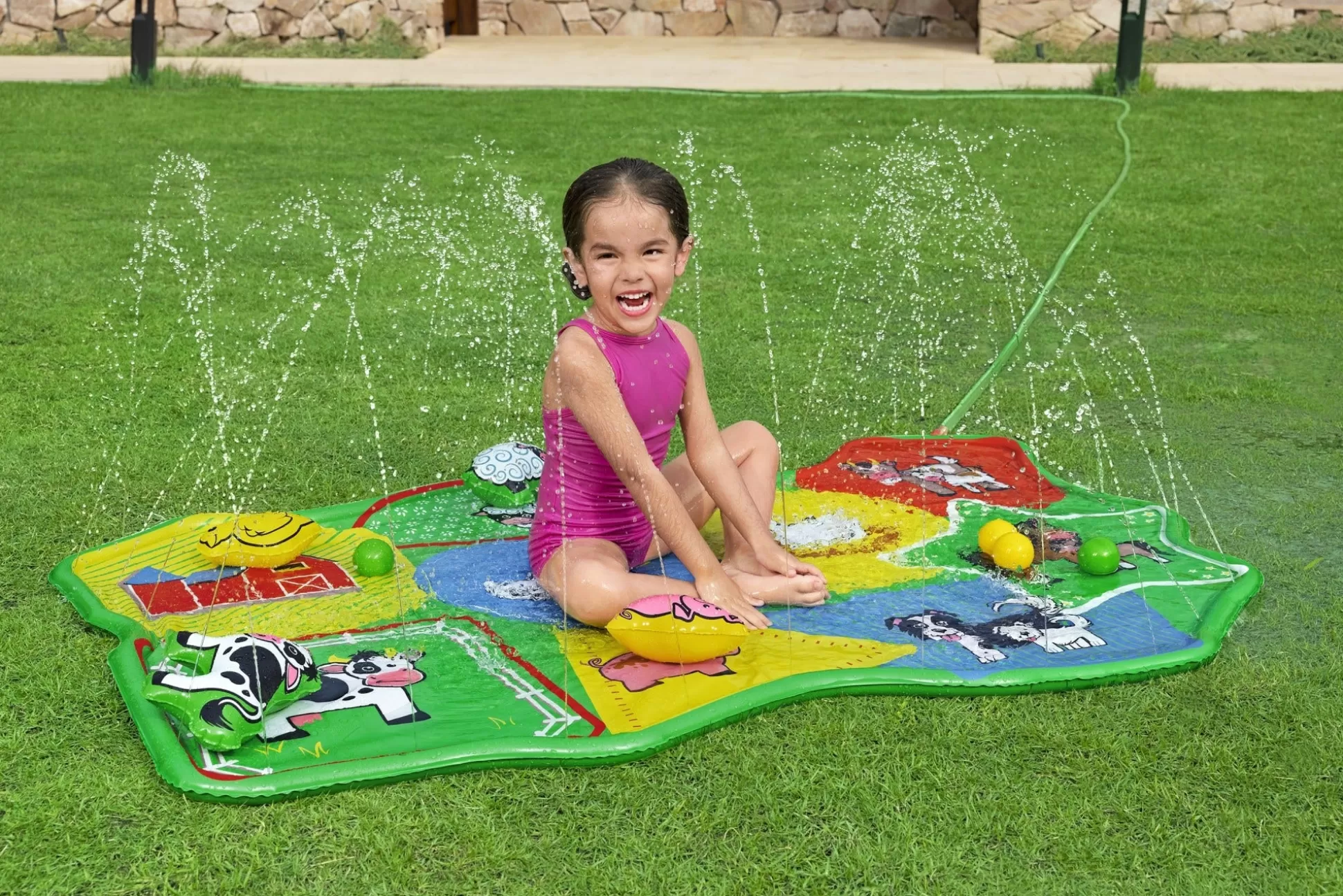 Bestway H2Ogo! Lil' Barnyard Babies Toddler Multicolor Sprinkler Splash Pad 65 In. X 44 In. Cheap