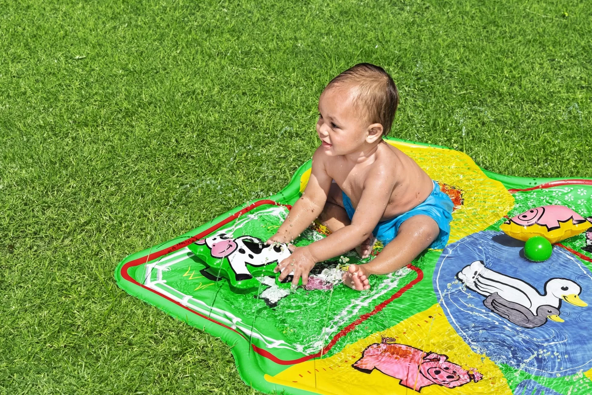 Bestway H2Ogo! Lil' Barnyard Babies Toddler Multicolor Sprinkler Splash Pad 65 In. X 44 In. Cheap