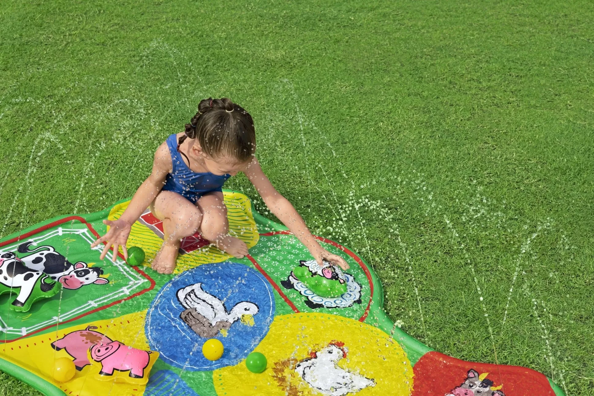Bestway H2Ogo! Lil' Barnyard Babies Toddler Multicolor Sprinkler Splash Pad 65 In. X 44 In. Cheap