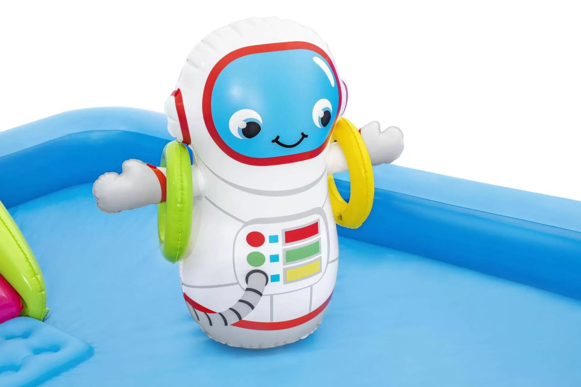 Bestway H2Ogo! Little Astronaut Square Inflatable Kiddie Pool Play Center With Slide Outlet