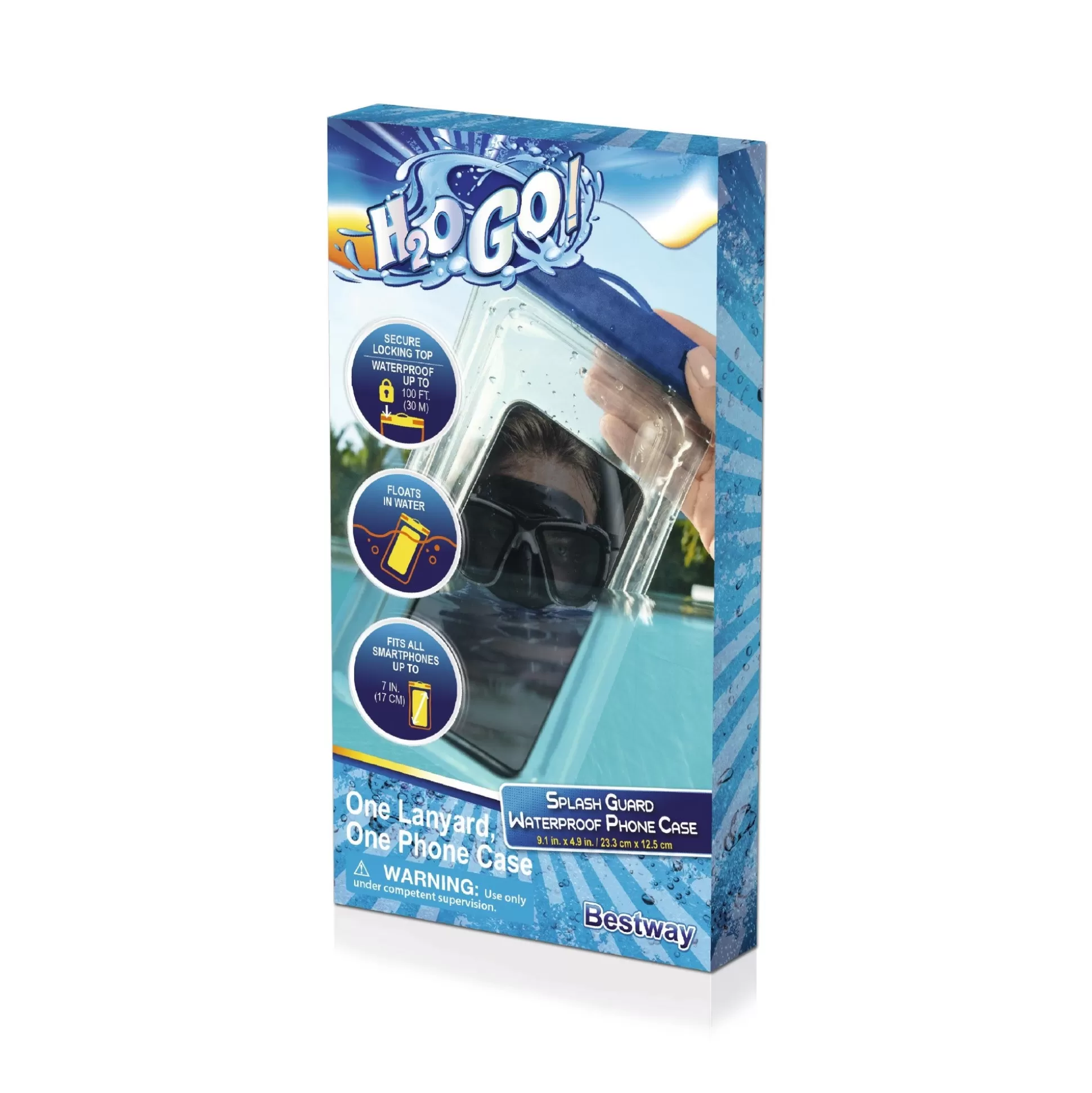 Bestway H2Ogo! Splash Guard Waterproof Smart Phone Case, Most Iphone/ Samsung/ Android Phones Up To 7" Long Sale