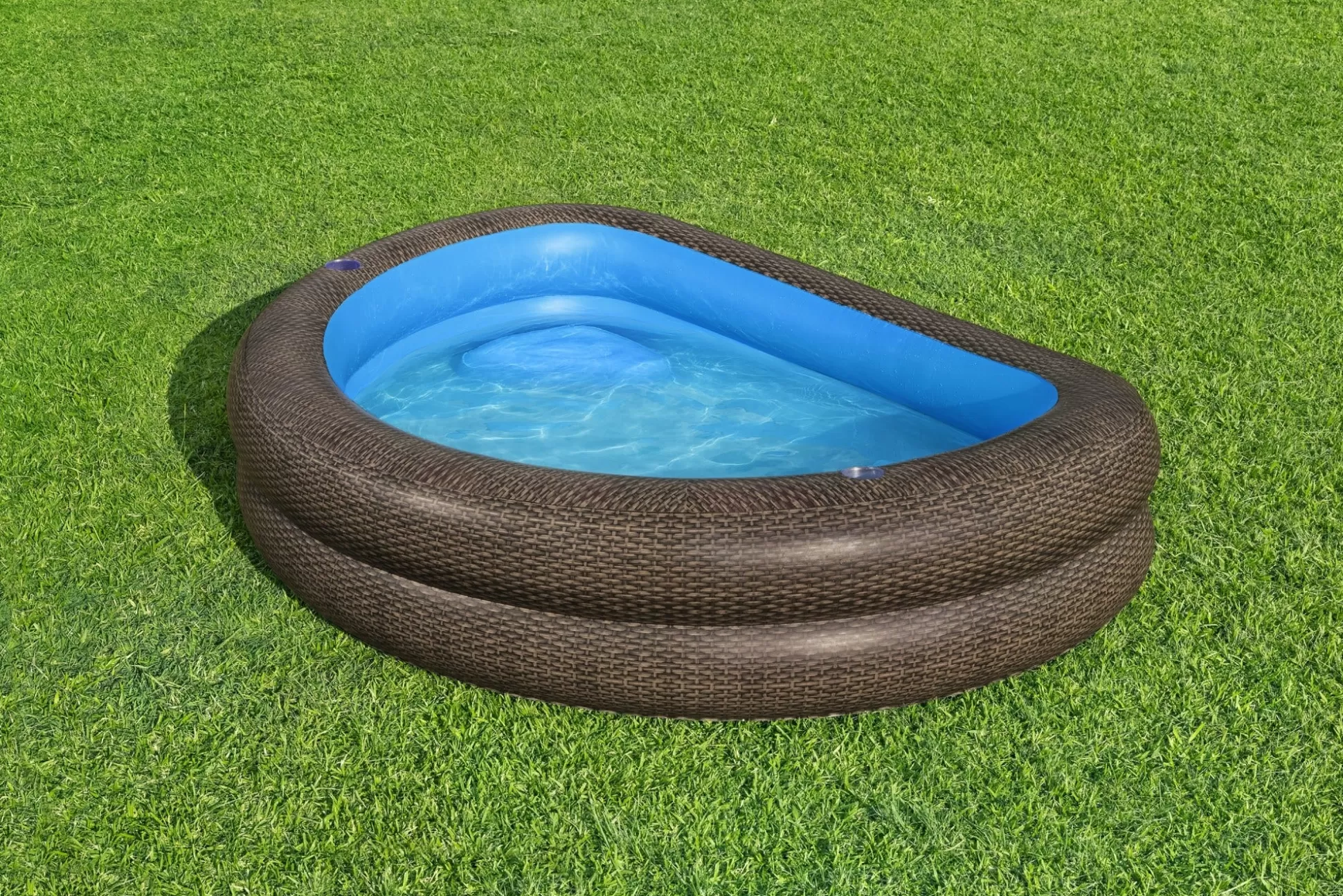 Bestway H2Ogo! Truprint Wicker 7'7 X 70 X 21 Soft Sided Inflatable Family Kiddie Pool Clearance