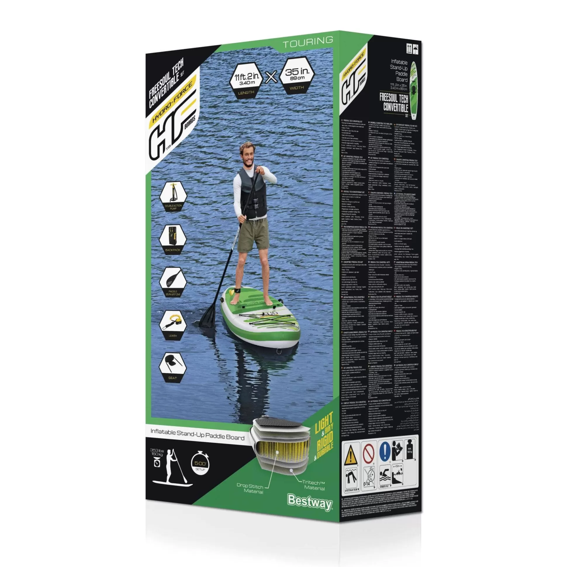 Bestway Hydro-Force Freesoul Tech Inflatable Convertible Stand-Up Paddleboard And Kayak Set 11'2" Flash Sale