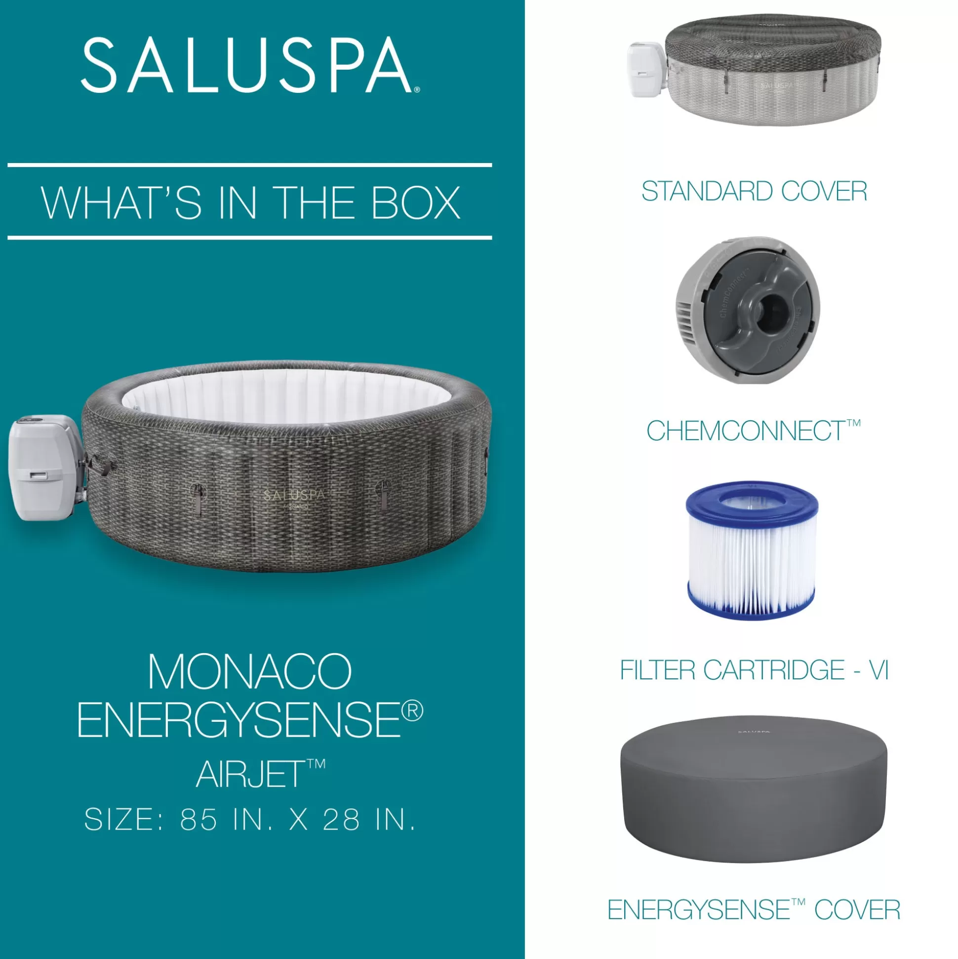 Bestway Saluspa Monaco Energysense Smart Signature Airjet Inflatable Hot Tub With App-Control 5-7 Person Discount