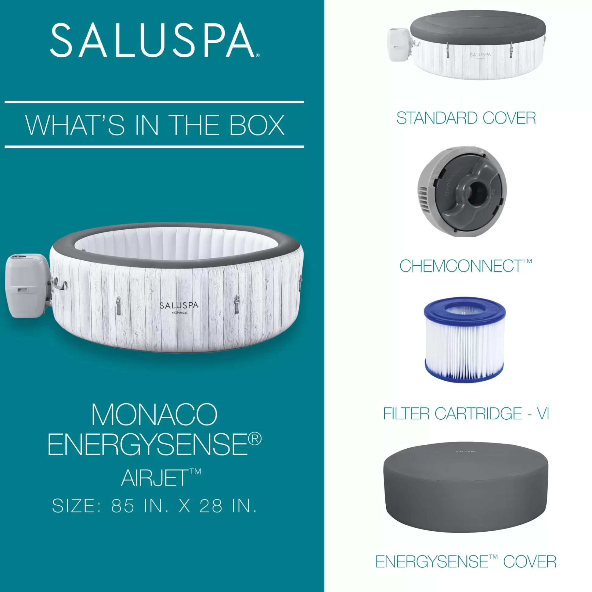 Bestway Saluspa Monaco Energysense Smart Signature Airjet Inflatable Hot Tub With App-Control 5-7 Person Online