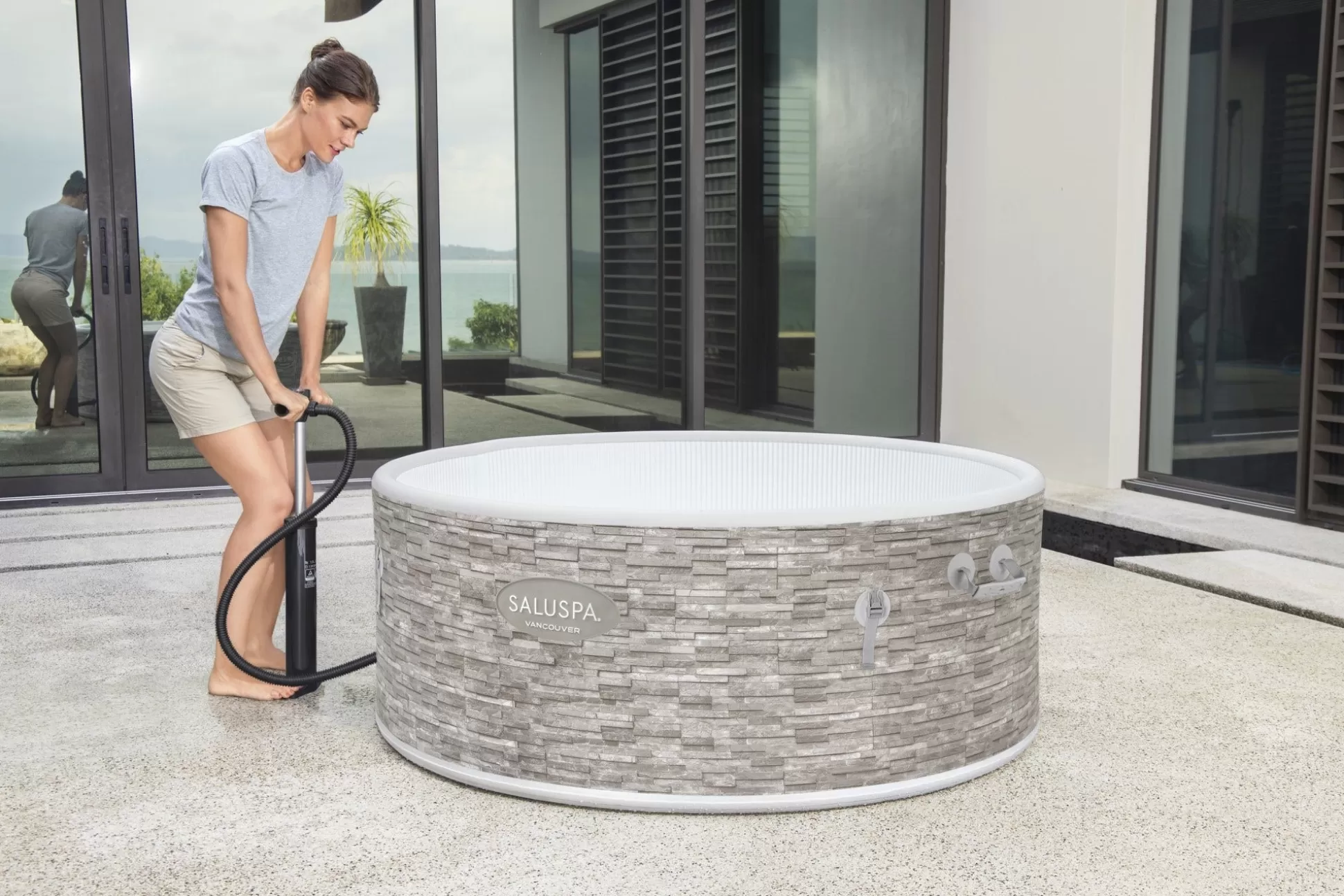 Bestway Saluspa Vancouver Airjet Plus Inflatable Hot Tub With App Control 3-5 Person Hot