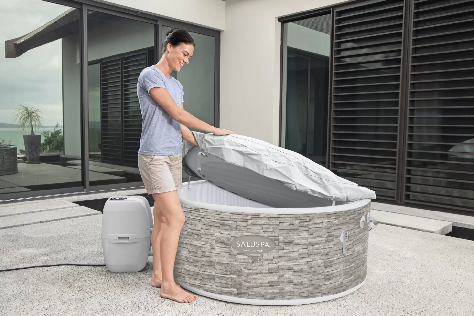 Bestway Saluspa Vancouver Airjet Plus Inflatable Hot Tub With App Control 3-5 Person Hot