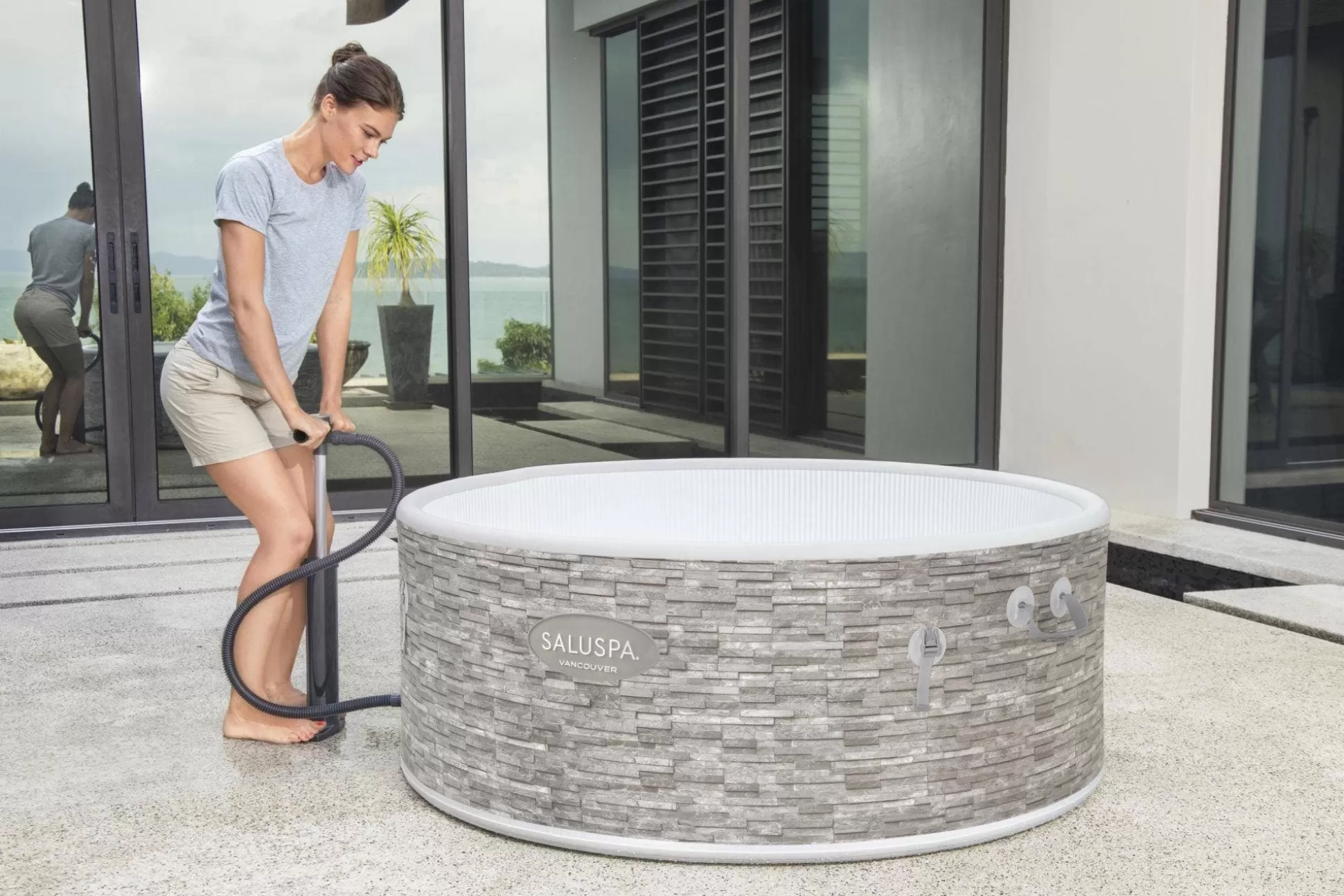 Bestway Saluspa Vancouver Airjet Plus Inflatable Hot Tub With App Control 3-5 Person Hot